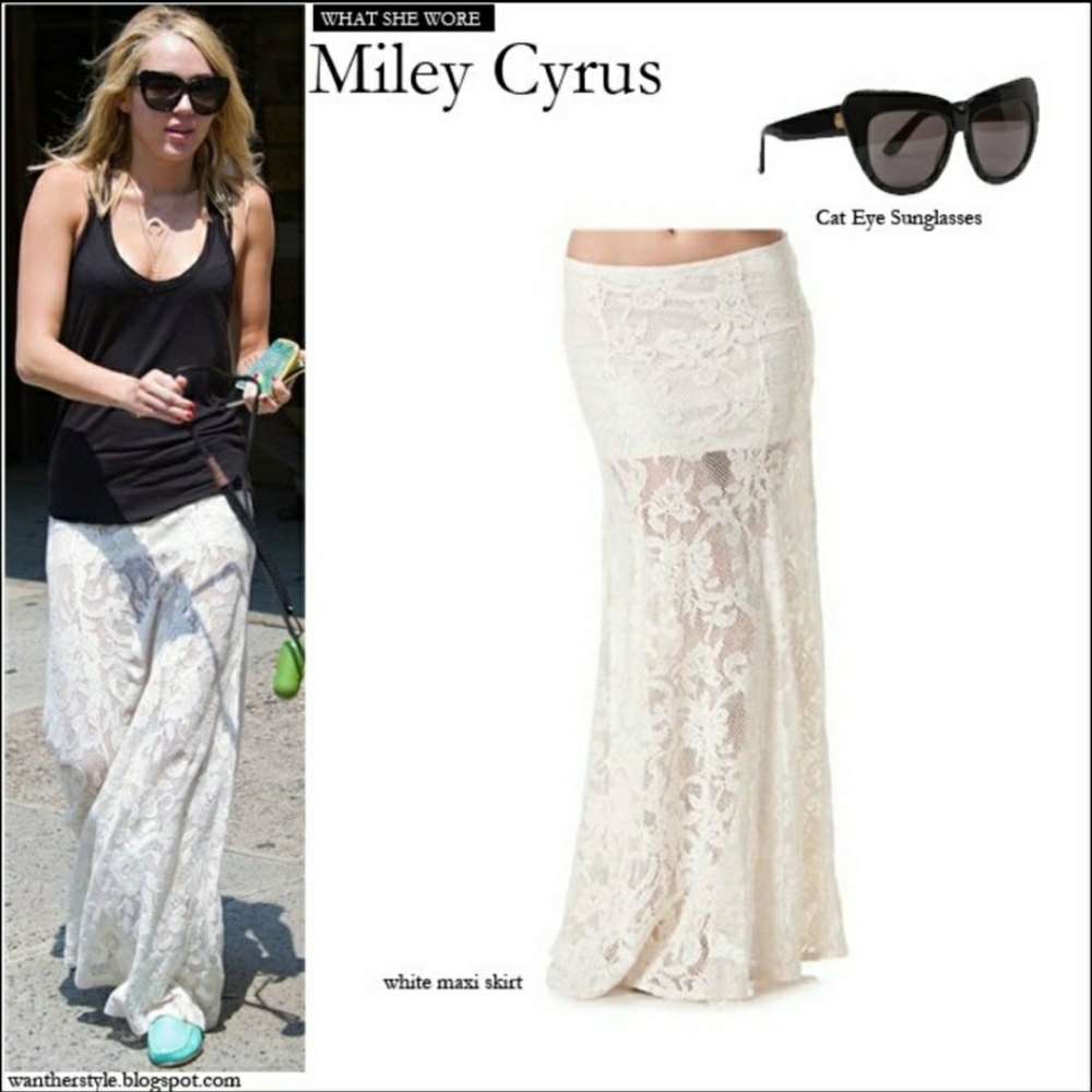 Billabong White Lace Maxi Skirt